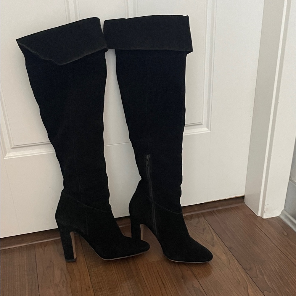 Aldo Black Suede Over-the-Knee Boots